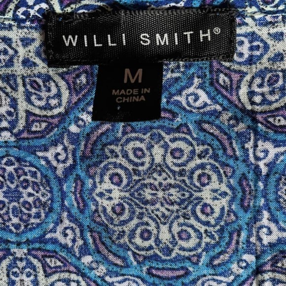𝅺♥ Willi Smith Short Sleeve Multicolor Blue Purple Top Size M - Picture 8 of 10